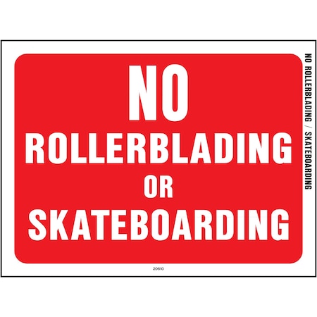 Hy-Ko No Rollerblading/Skateboarding Sign 8.5" x 12", 10PK A20610